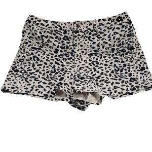 Forever 21 Womens Leopard Print Studded Shorts Large Tan Black